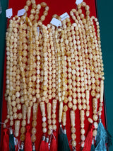 WHITE AMBER MISBAHA OLIVE 9-14mm