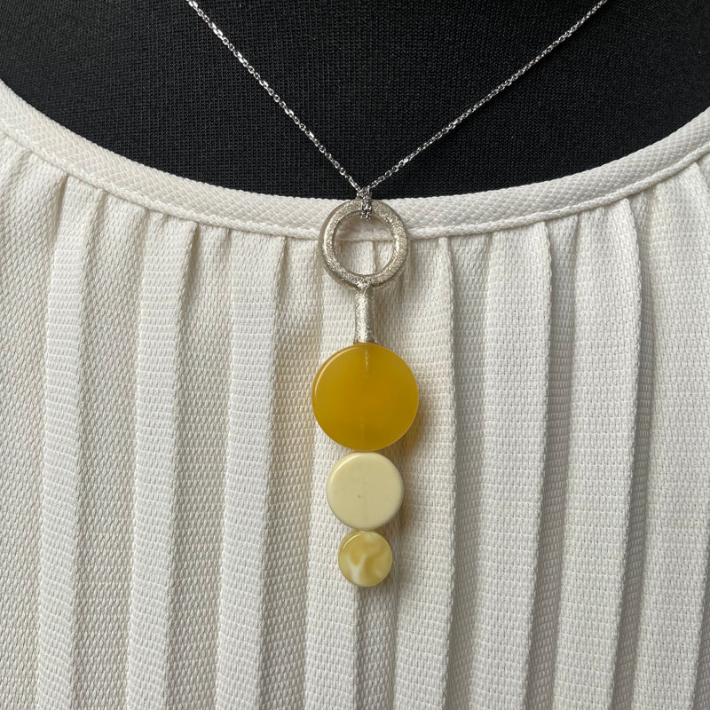 Natural Amber Pendant 925 Sterling Silver Made in Eu Baltic Gemstone 6.5g