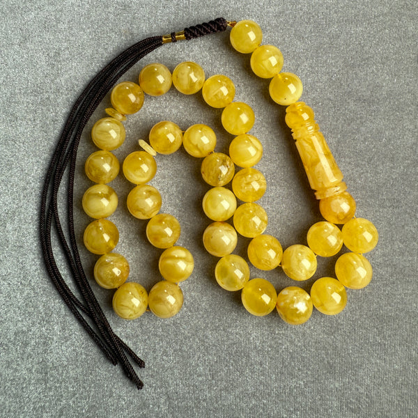 YELLOW AMBER MISBAHA 12.5mm 44.5g