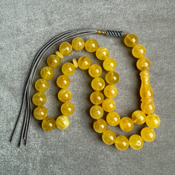 YELLOW AMBER MISBAHA 12.5mm 43.5g