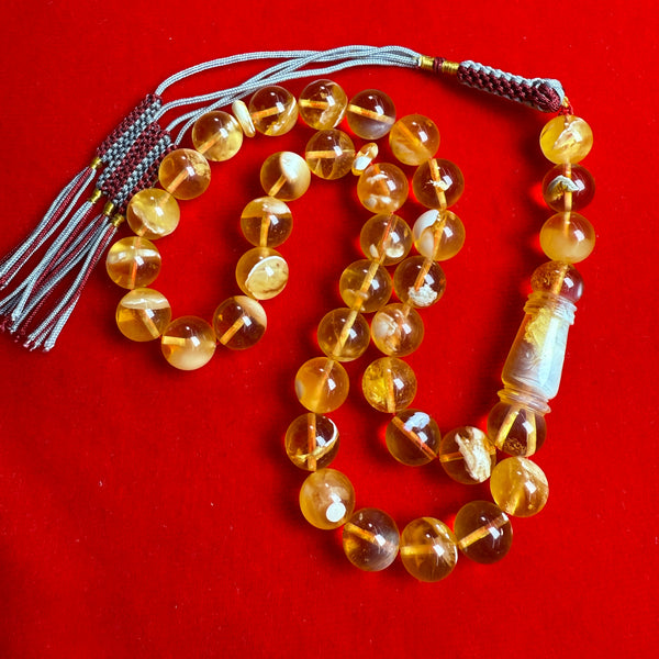 *EXCLUSIVE HONEY WHITE AMBER MISBAHA 11.1mm 32g