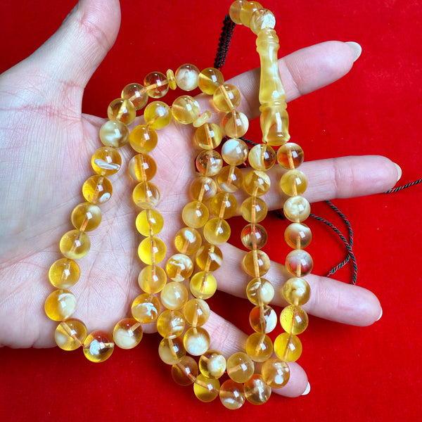*EXCLUSIVE HONEY WHITE AMBER MISBAHA 10.1mm 45g