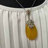 Natural Amber Pendant 925 Sterling Silver Made in Eu Baltic Gemstone 13g