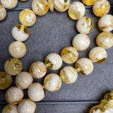 Handmade Honey White Amber Misbaha | 11.8mm | 46.5g | 45 beads
