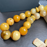Elegant White Amber Misbaha Tasbih 33 Prayer Beads 19.5mm 146g