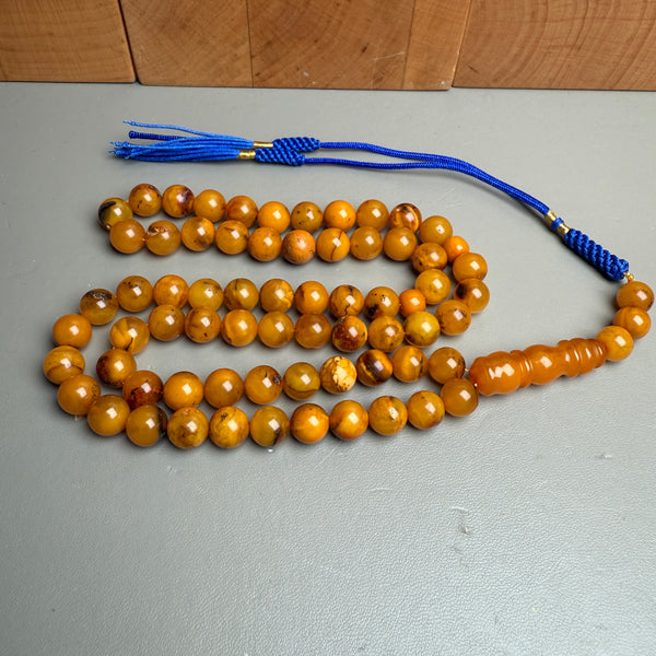 Handmade Antiq Amber Misbaha Tasbih Islamic Prayer Beads 8.2mm 24g