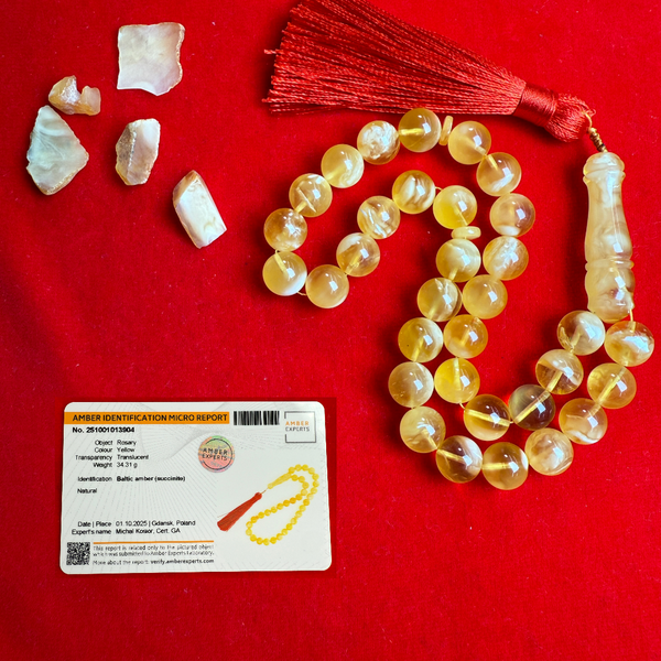Rare Luxury Amber Islamic Tasbih Misbaha مسبحة   Prayer Beads 11.3mm 34.3g