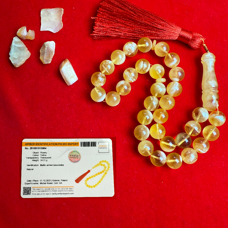 Rare Luxury Amber Islamic Tasbih Misbaha مسبحة   Prayer Beads 11.3mm 34.3g