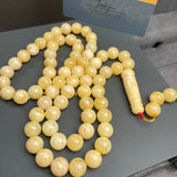 Honey White Amber Misbaha 66 Beads 10mm 43g