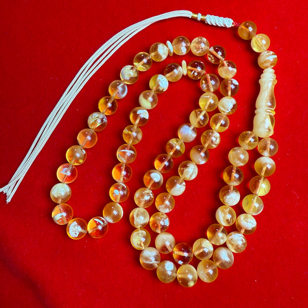 *EXCLUSIVE HONEY WHITE AMBER MISBAHA 10mm 43.5g