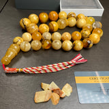 Natural Amber Islamic Tasbih Misbaha Rosary Muslim Gift 24mm 247,9g
