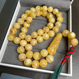 Natural Amber Misbaha Tasbih 45 Prayer Beads 13mm 70g