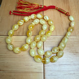 Handmade Y/W Amber Misbaha Tasbih Islamic Prayer Beads 12x16mm 59.5g