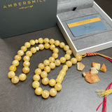 Natural Amber Misbaha Tasbih 45 Prayer Beads 12mm 53.5g
