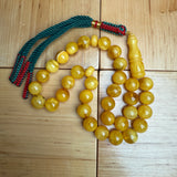 Handmade Antiq Amber Misbaha Tasbih Islamic Prayer Beads 11.5mm 35.5g