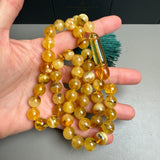Handmade Yellow Amber Tasbih Misbaha Islamic Prayer Beads 10.9mm 40.3g