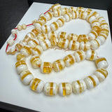 White Pressed Amber Style Misbaha Tasbih | 50.6g | 10×12mm | Islamic Prayer Beads