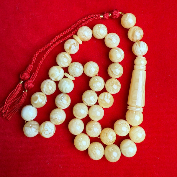 WHITE AMBER MISBAHA 14mm 65.6g