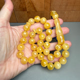 Handmade Yellow Amber Misbaha Tasbih Islamic Prayer Beads 12.2mm 42.6g