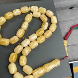 Natural Royal White Amber Misbaha Tasbih 33 Beads | 10x15mm | 54g