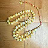 White Pressed Amber Style Misbaha Tasbih – 51.1g 11mm – Islamic Prayer Beads