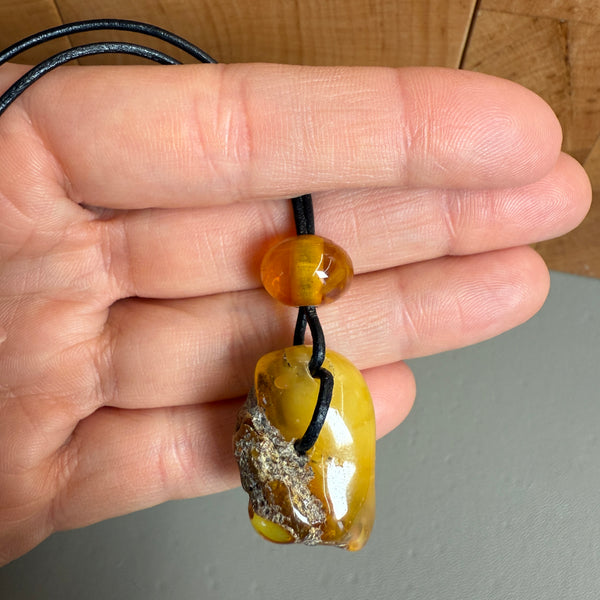 Vintage Natural Amber Pendant Authentic Baltic Gemstone 5.5g Gift