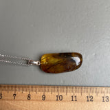 Natural Amber Pendant 925 Sterling Silver Made in Eu Baltic Gemstone 3g Gift