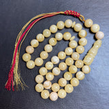 White Natural Amber Misbaha Tasbih Islamic Prayer Beads 11mm 40.4g