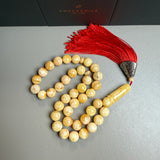 Handmade White Amber Misbaha Tasbih Islamic Prayer Beads 10mm 29.4g