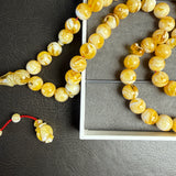 White Pressed Amber Style Misbaha Tasbih – 51.4g 11mm – Islamic Prayer Beads