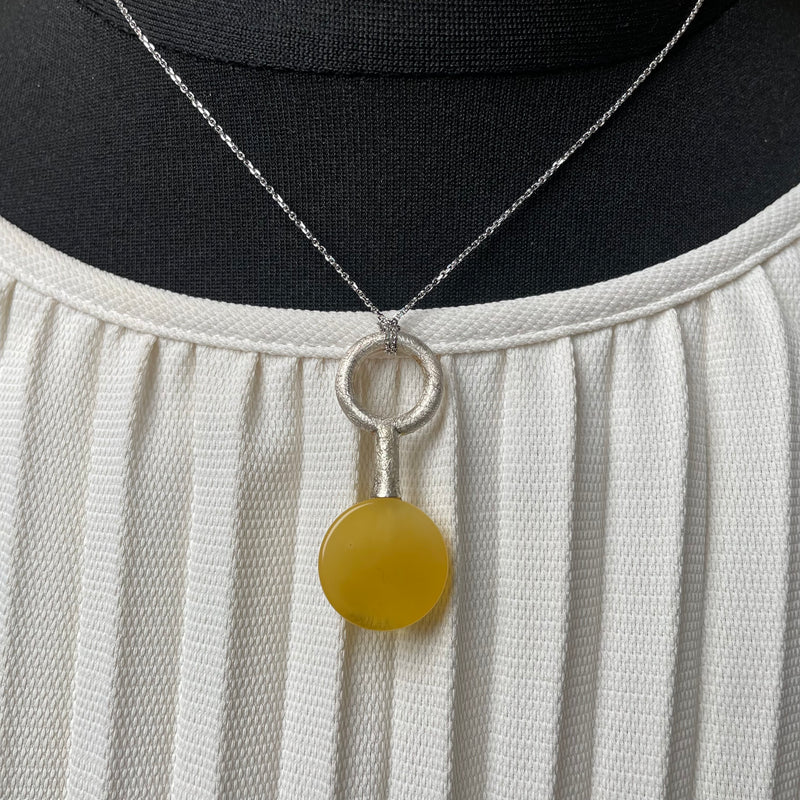 Natural Amber Pendant 925 Sterling Silver Made in Eu Baltic Gemstone 5g