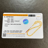 Handmade Honey Amber Misbaha 12mm 49,32g 45 beads LAB certificate