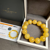 YELLOW AMBER BRACELET 15,5mm 25,4g Lab certificate
