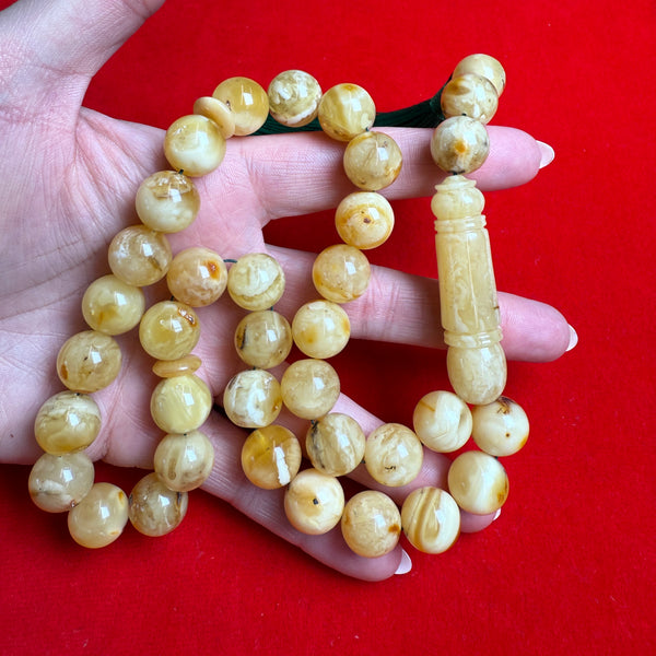 YELLOW WHITE AMBER MISBAHA 13.5mm 60g