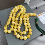 Handmade Yellow Amber Misbaha 10mm 48,99g 66 beads LAB certificate