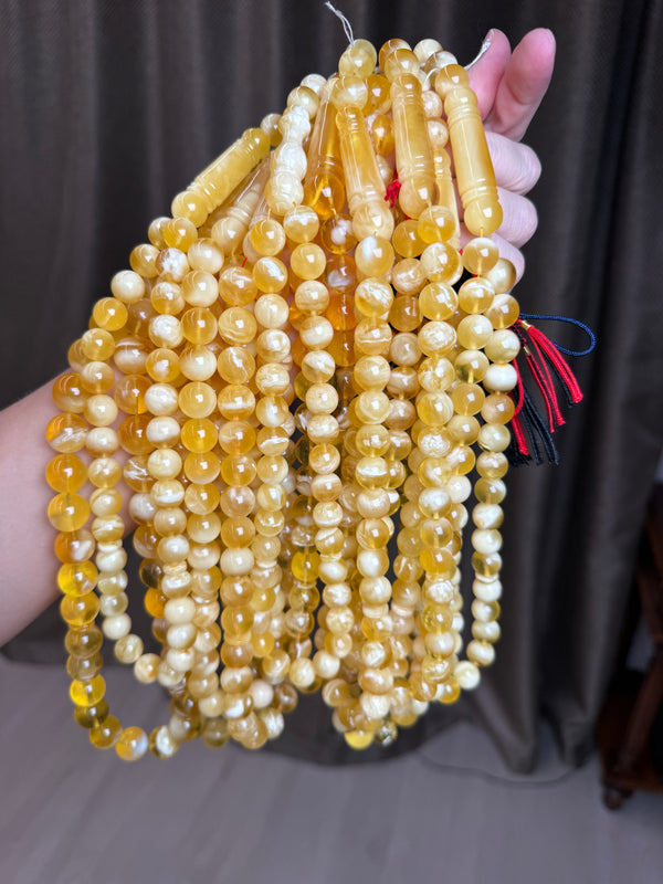 EXCLUSIVE WHITE AMBER MISBAHA 10-14mm