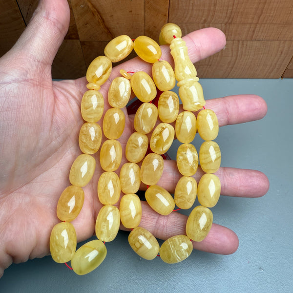 Amber Misbaha Tasbih Islamic Prayer Beads Handmade 11x16mm 52.5g