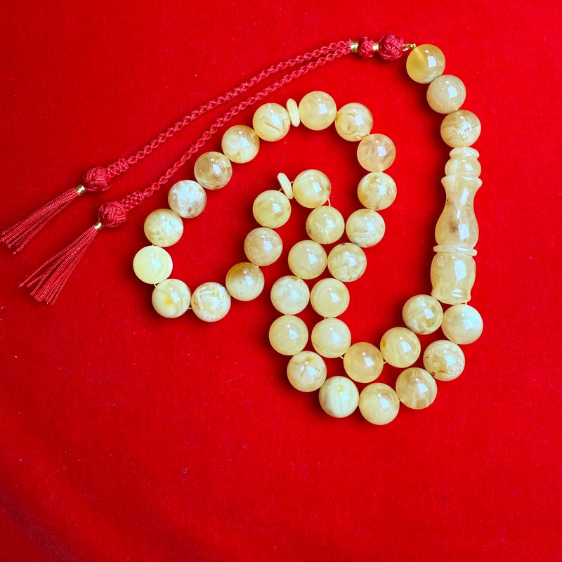 Elegant Amber Tasbih Misbaha 33 Beads  سبحة صلاة 12.7mm | 49.3g