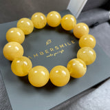 YELLOW AMBER BRACELET 15,4mm 24,9g Lab certificate