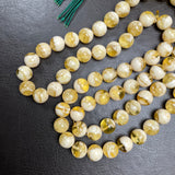 Handmade Honey White Amber Misbaha | 10.8mm | 49.5g | 66 beads