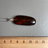 Natural Amber Pendant 925 Sterling Silver Made in Eu Baltic Gemstone 3.5g Gift