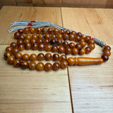 Handmade Antiq Amber Misbaha Tasbih Islamic Prayer Beads 8.6mm 29.5g