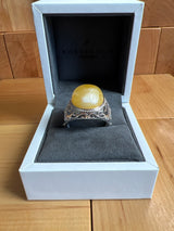 Baltic Amber Men’s Ring – 925 Sterling Silver, Handmade, Adjustable Size