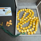 Honey Amber Misbaha 57 Beads 12mm 70.27g LAB certificate