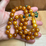 Handmade Antiq Amber Misbaha Tasbih Islamic Prayer Beads 12.3mm 43.5g