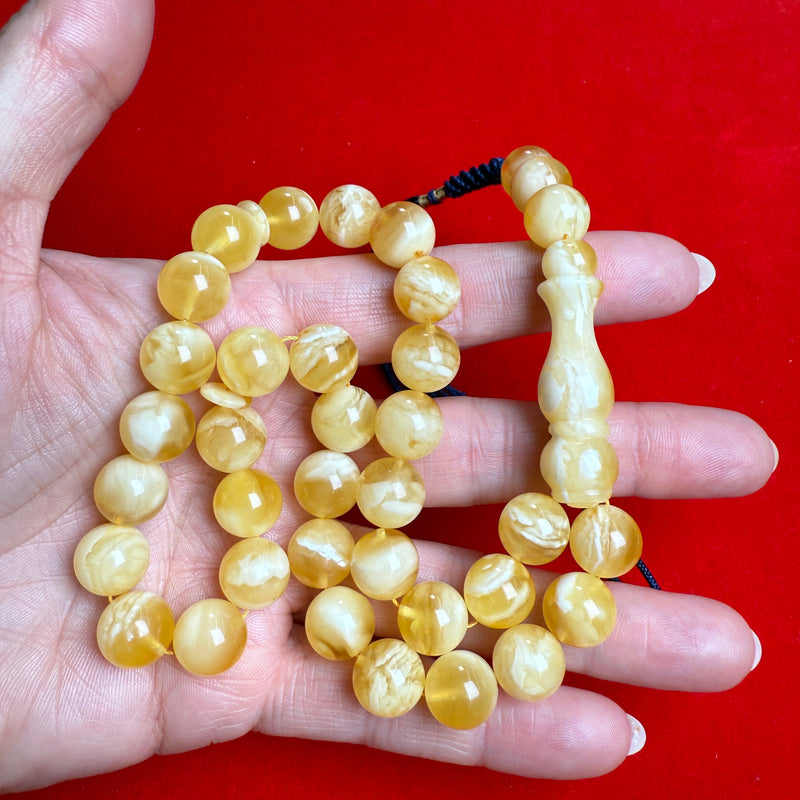*EXCLUSIVE HONEY WHITE AMBER MISBAHA 11mm 31g