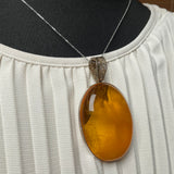 Amber Pendant With Copper Made in Eu Baltic Natural Gemstone 23.5g Gift