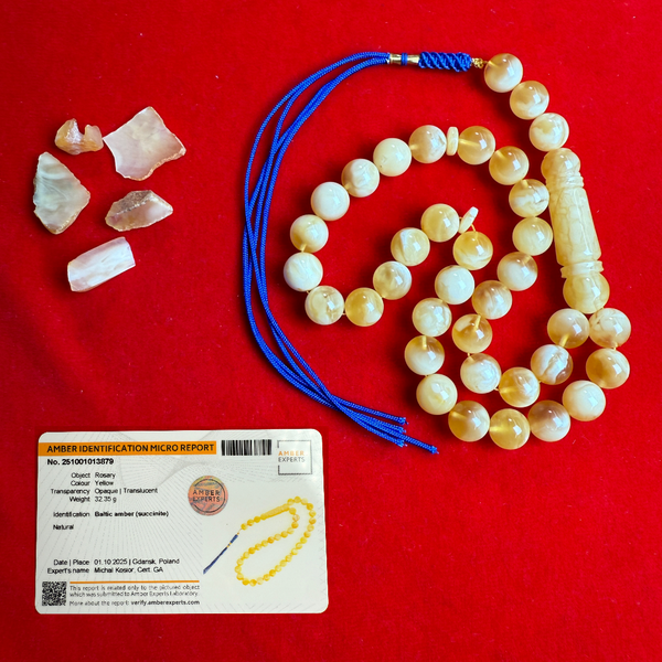 *EXCLUSIVE HONEY WHITE AMBER MISBAHA 11mm 32.5g