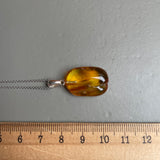 Natural Amber Pendant 925 Sterling Silver Made in Eu Baltic Gemstone 2g Gift