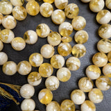 مسبحة يدوية الصنع من العنبر الأبيض العسلي | 10.8 مم | 49 غ | 66 حبة